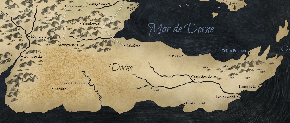Location map Dorne is located in Dorne