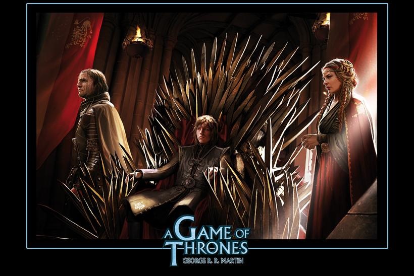 Cersei Joffrey Sandor Alexandre Dainche Sitting the Iron Throne.jpg