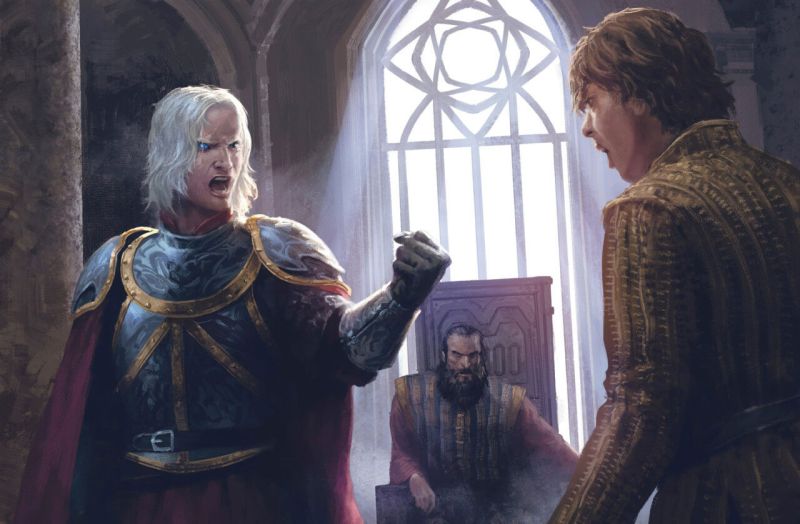 Arquivo:Aemond-Targaryen-Lucerys-Velaryon-and-Borros-Baratheon-by-Shen-Fei.jpg